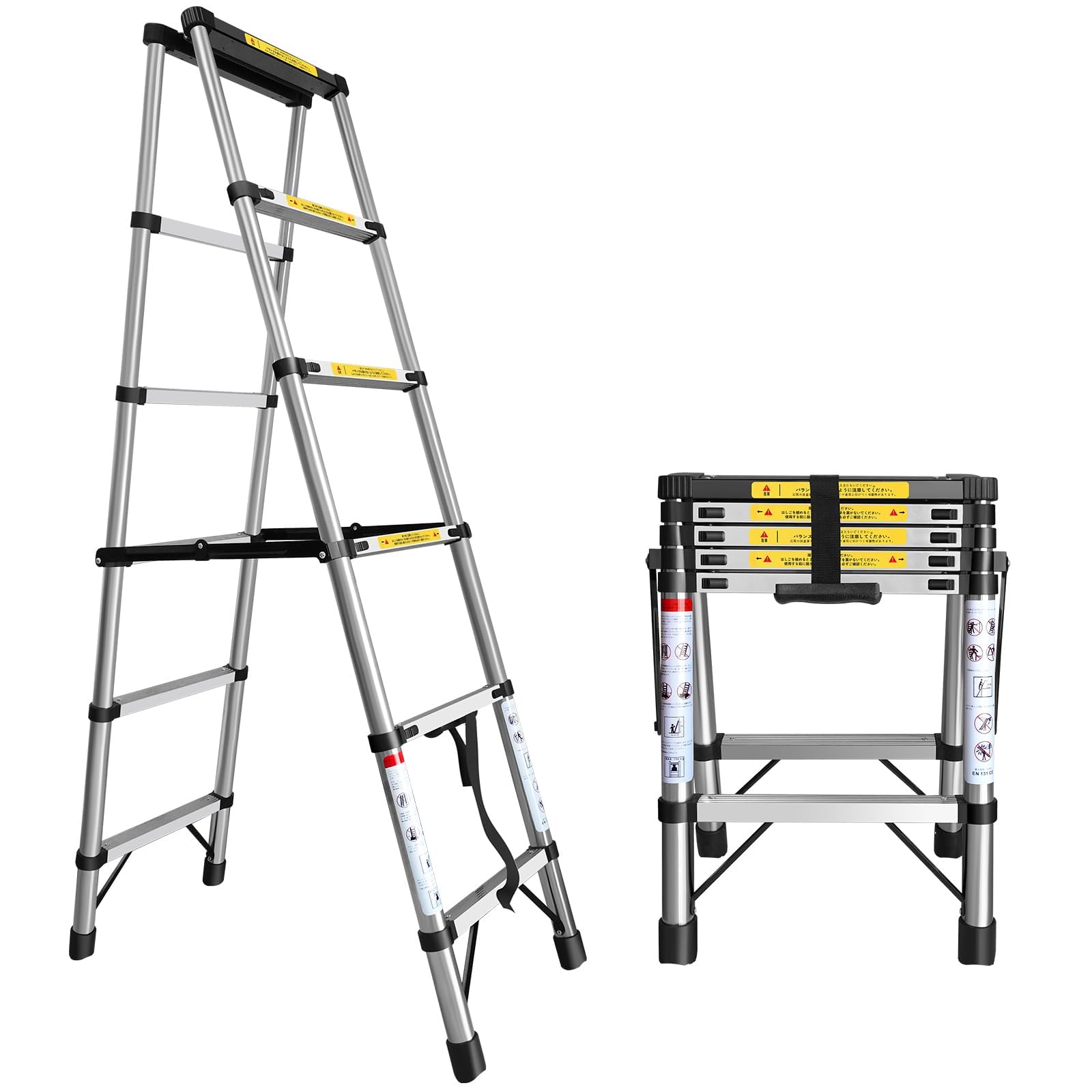 Amazon.co.jp: 伸縮脚立はしご 兼用脚立 5段+5段 踏み台